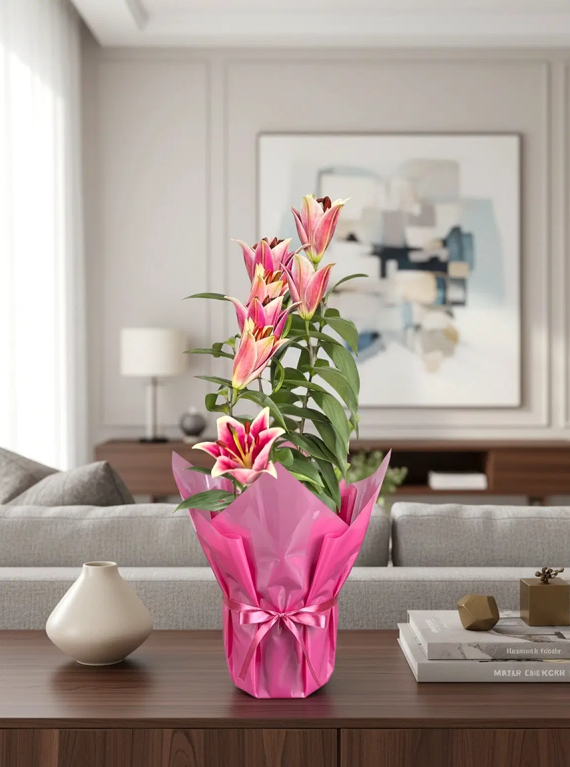 Saksıda İthal Canlı Lilyum