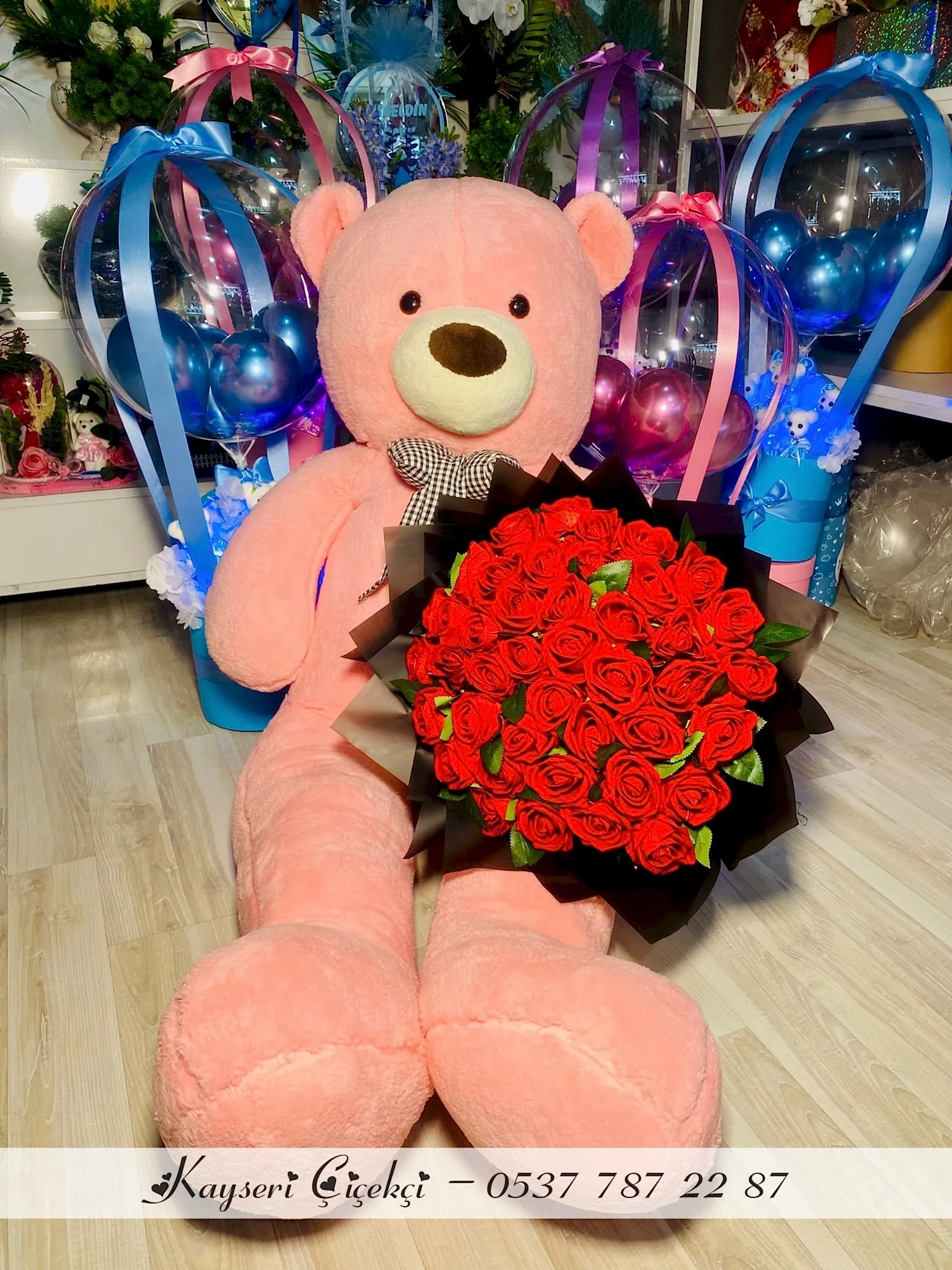180 Cm Dev Peluş Ayı 41 Gül