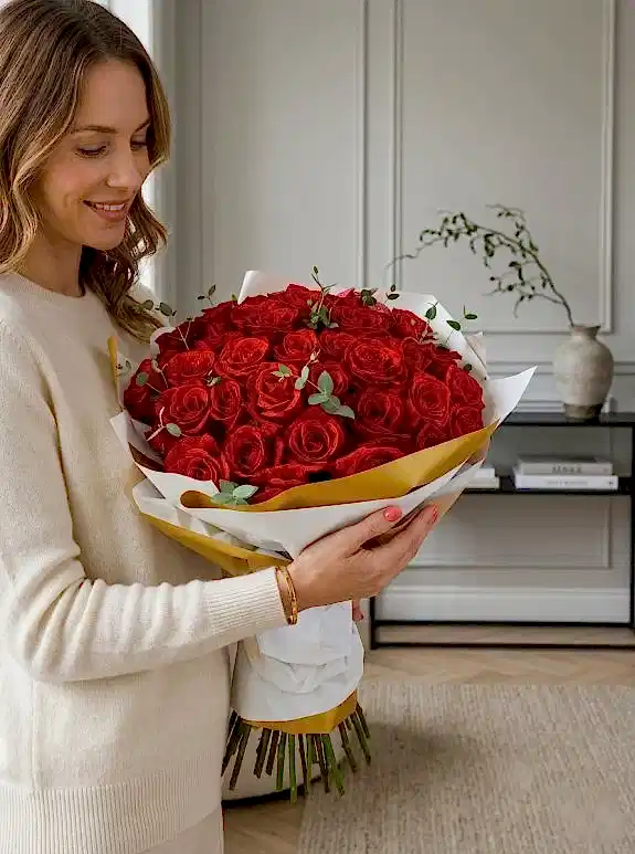 70 Tane Kırmızı Gül Buketi