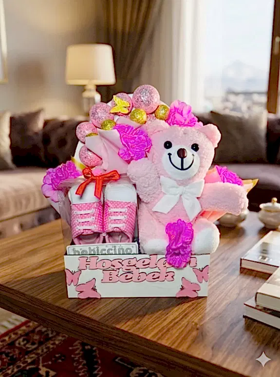 Hoşgeldin Bebek: Pembe Patik Aranjmanı