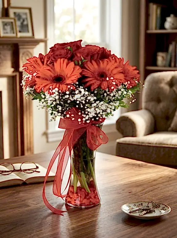 Vazoda Kırmızı Gerbera